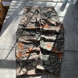 Mens Camo Cargo Pants Size L 40-42 Hunting Adj Waist And Legs Y2K Outdoors